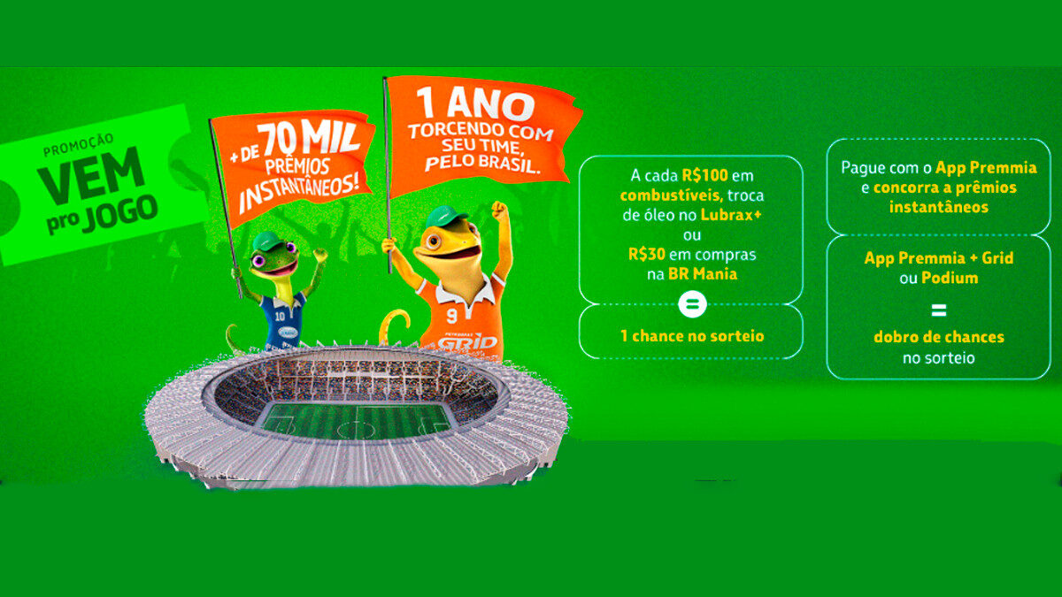 Banner da Promoção Petrobras Premmia Vem Pro Jogo 2025