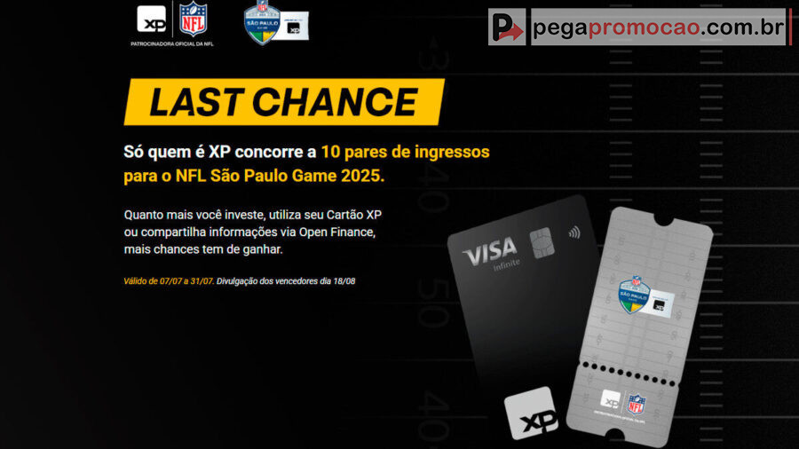 Banner da Promoção XP LAST CHANCE NFL SP GAME 2025