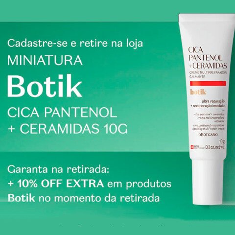 Banner quadrado da Amostra Grátis O Boticário 2025 Creme Botik Facial