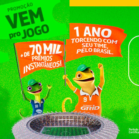 Banner quadrado da Promoção Petrobras Premmia Vem Pro Jogo 2025