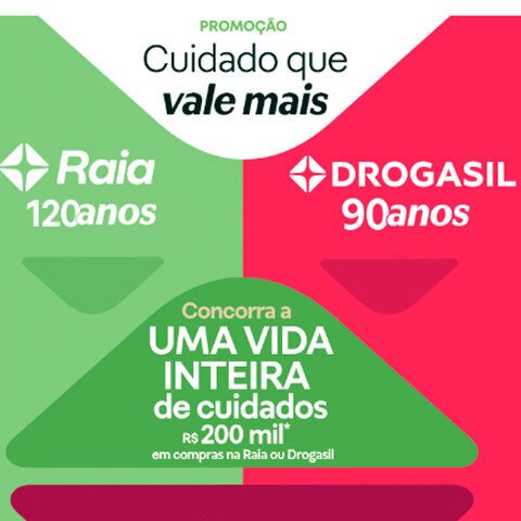 Banner quadrado da Promoção Raia Drogasil Cuidado que Vale Mais