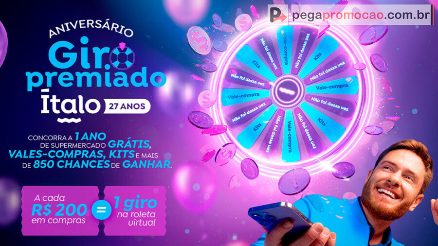 Banner da Promoção Aniversário Super Ítalo 2025