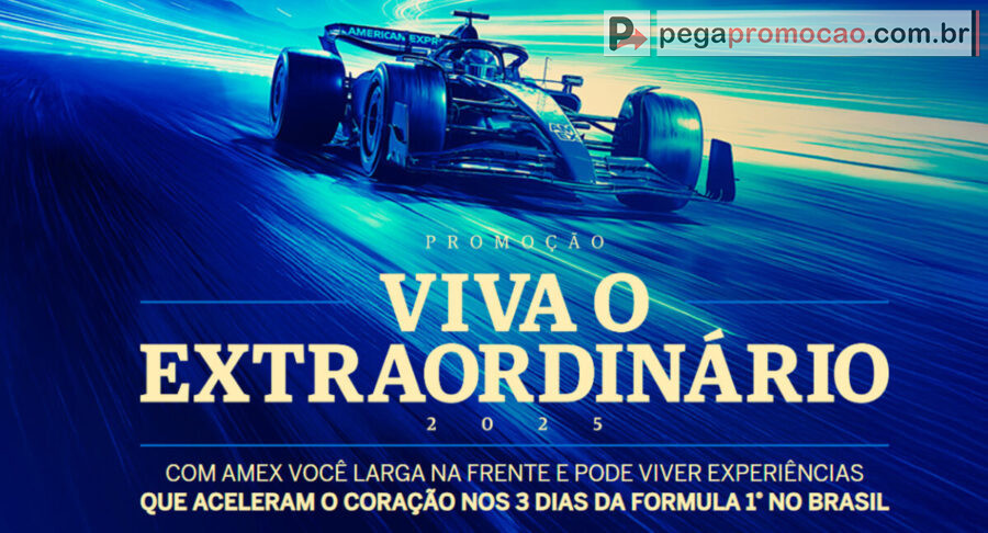 Banner da Promoção AMEX Viva o Extraordinário na Fórmula 1 em 2025