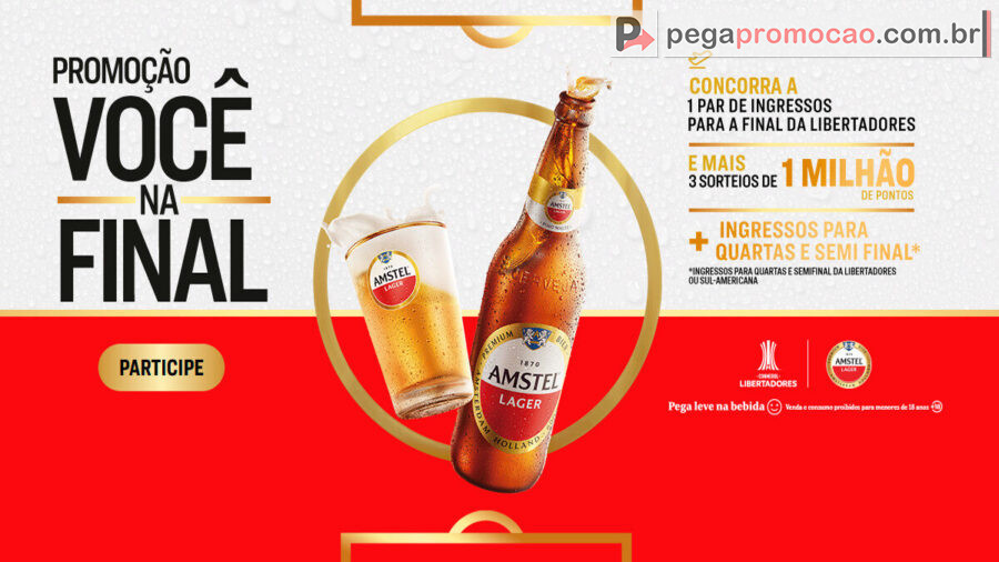Banner da Promoção Amstel Sorteia Viagem para a Final da Libertadores 2025