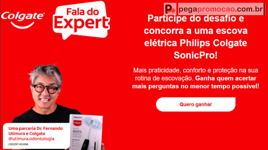 Promoção Colgate Fala do Expert: Participe do Desafio