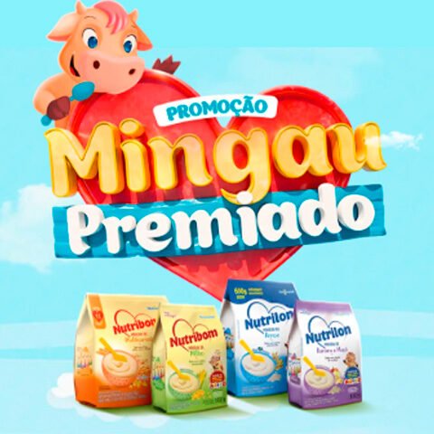 Banner quadrado da Promoção Mingau Premiado Nutribom e Nutrilon 2025