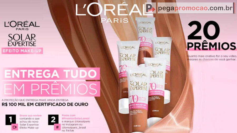 Banner da Promoção L’Oréal Solar Expertise Oferece mais de R$ 100 Mil em Prêmios