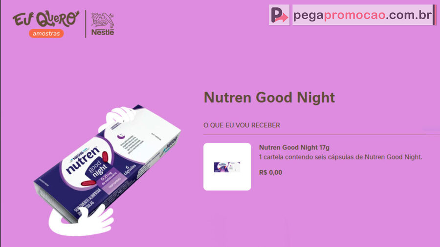 Amostra Grátis Nestlé: Nutren Good Night