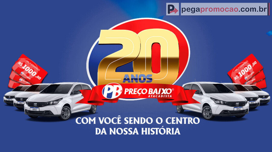 Banner da Promoção Preço Baixo Atacadista 2025: Concorra a Carros 0km e Vale-Compras de R$ 1 Mil