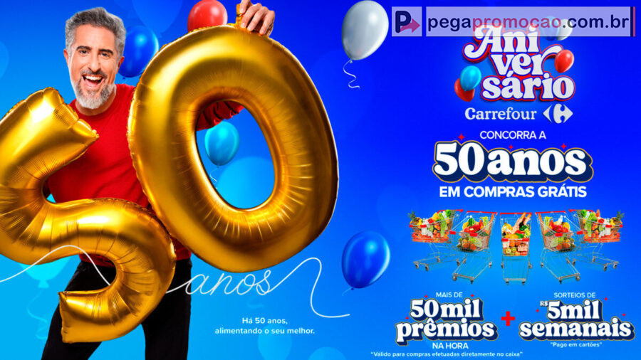 Banner da Promoção Aniversário Carrefour 50 Anos