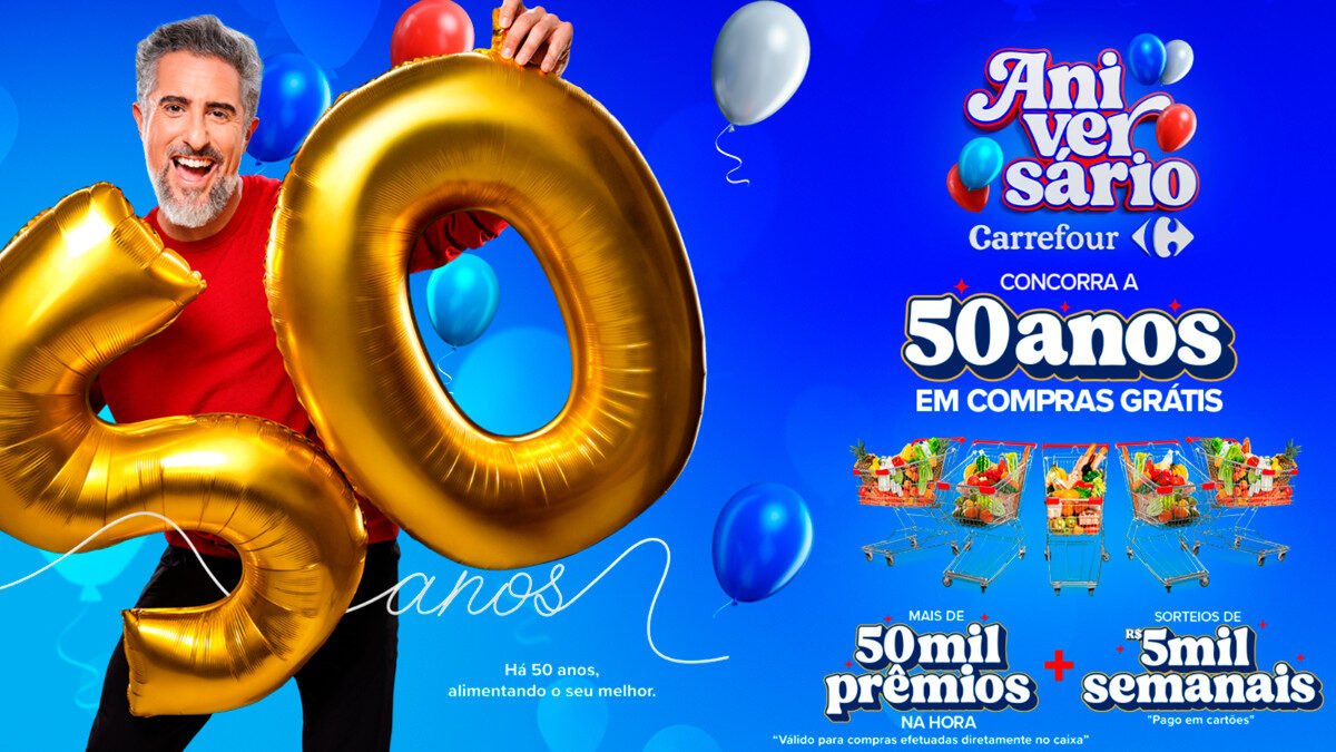 Banner da Promoção Aniversário Carrefour 50 Anos