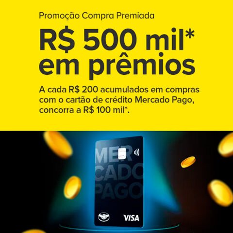 Banner quadrado da Promoção Mercado Pago Visa: Compra Premiada