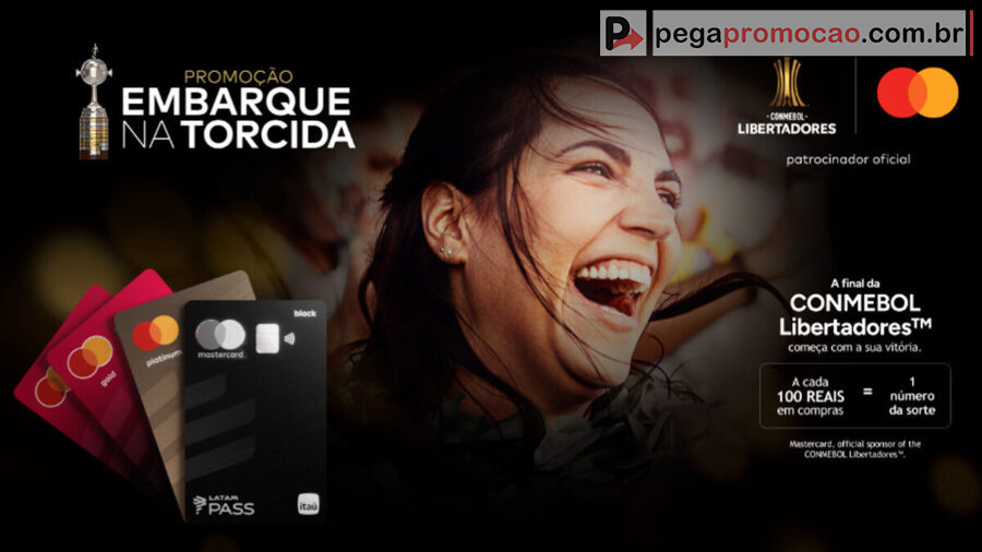 Banner da Promoção Embarque na Torcida Latam Pass Itaú Mastercard 2025