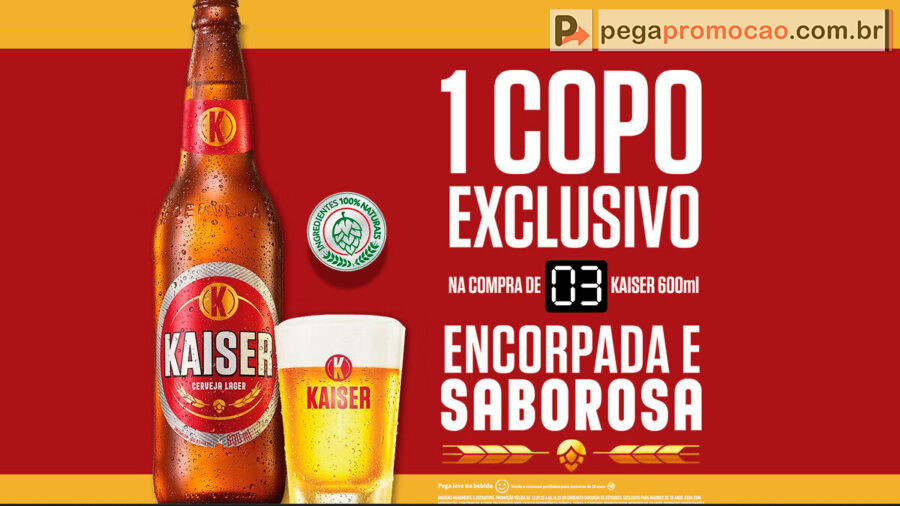 Banner da Promoção Kaiser Compre e Ganhe um Copo Exclusivo