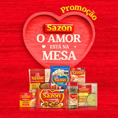 Banner quadrado da Promoção Sazón O Amor Está na Mesa