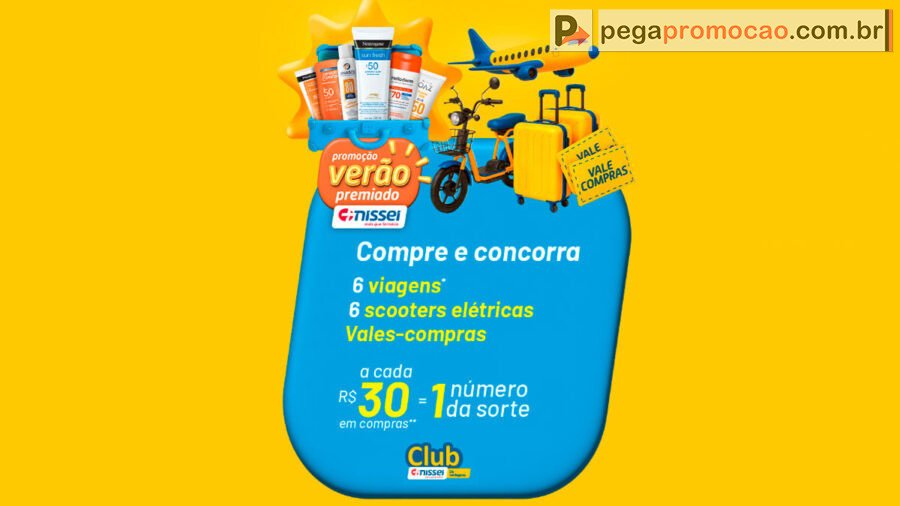 Banner da Promoção Verão Premiado Farmácias Nissei 2025