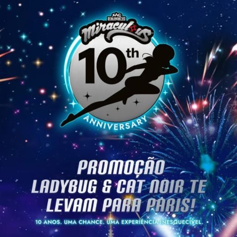 Banner quadrado da Promoção LADYBUG & CAT NOIR EM PARIS! Miraculous 2025 