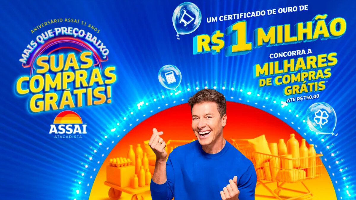 Banner da Promoção Aniversário Assaí 51 Anos