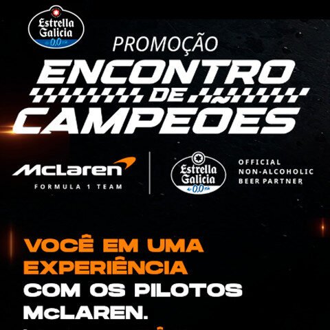 Banner quadrado da Promoção Estrella Galicia Encontro de Campeões MC Laren