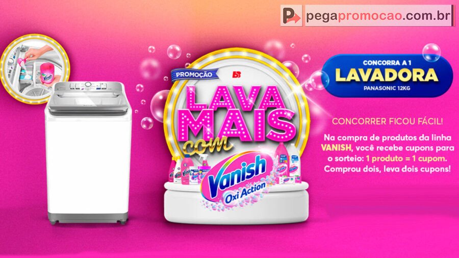Banner da Promoção Lava Mais com Vanish Big Bom