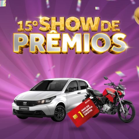 Banner quadrado da Promoção Show de Prêmios Shibata Supermercados