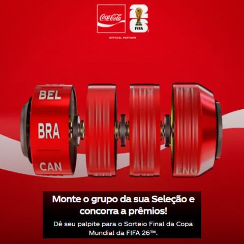 Banner quadrado da Promoção Coca-Cola Meu Grupo, Meu Jogo