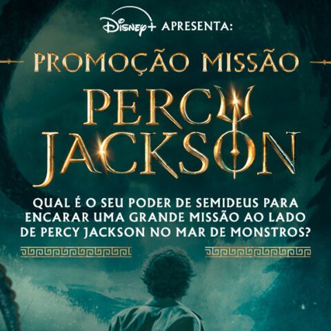 Banner quadrado da Promoção Disney+ Missão Percy Jackson