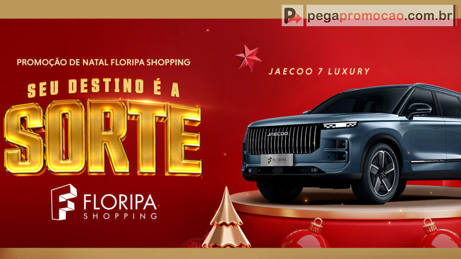 Banner da Promoção Floripa Shopping Natal 2025: Concorra a um SUV JAECOO 7 LUXURY