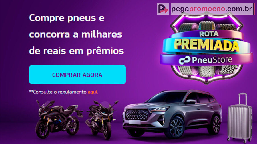 Banner da Promoção Rota Premiada PneuStore 2025