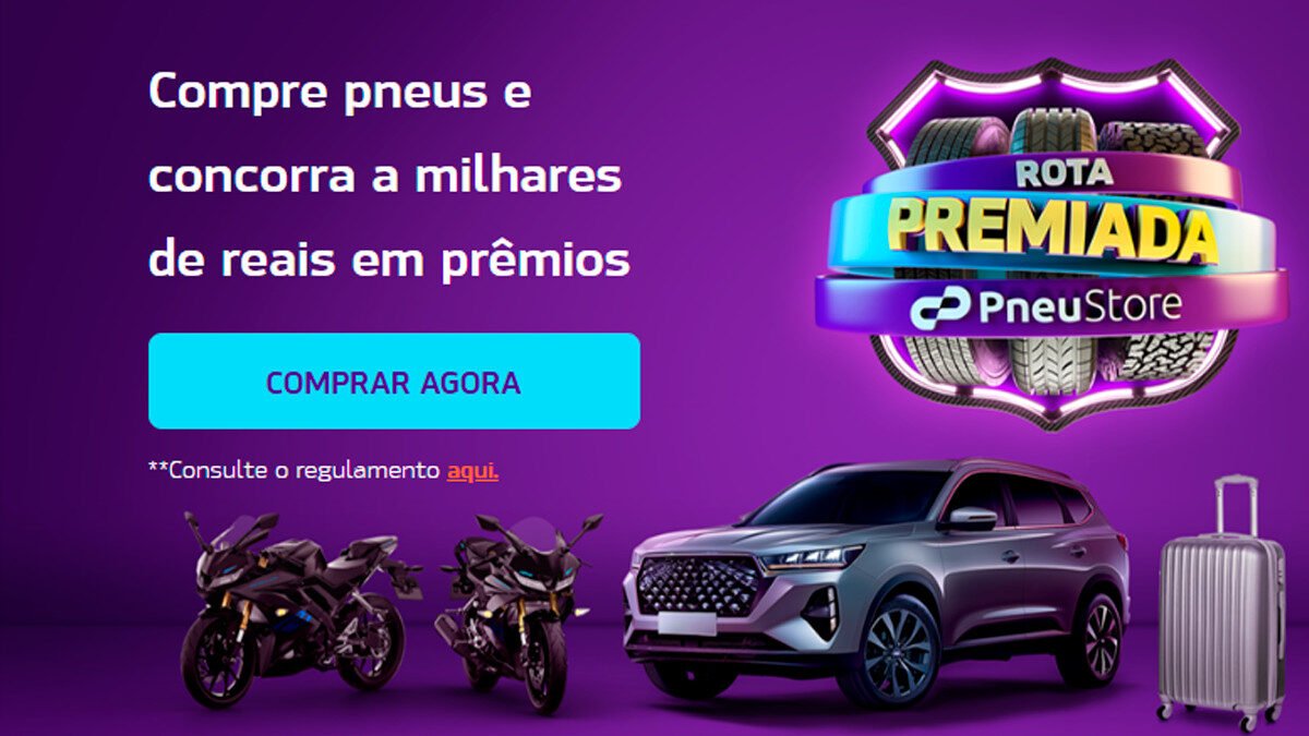 Banner da Promoção Rota Premiada PneuStore 2025