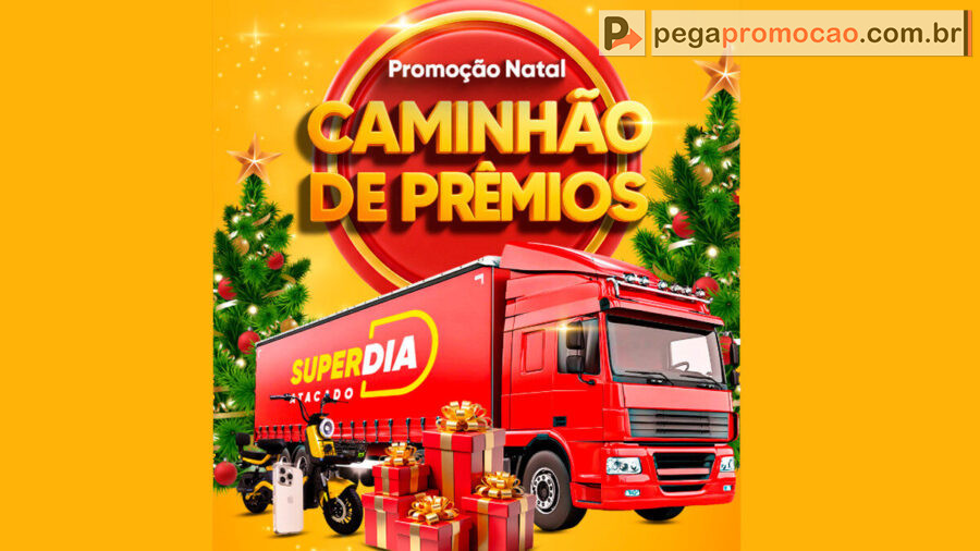 Banner da Promoção Superdia Natal 2025: Concorra a um Caminhão de Prêmios