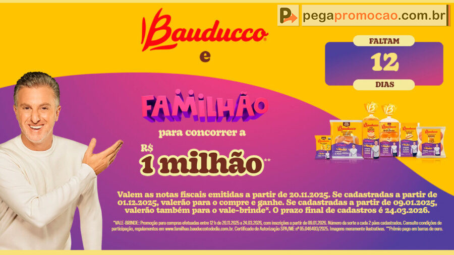 Banner da Promoção Bauducco Todo Dia Familhão 2025