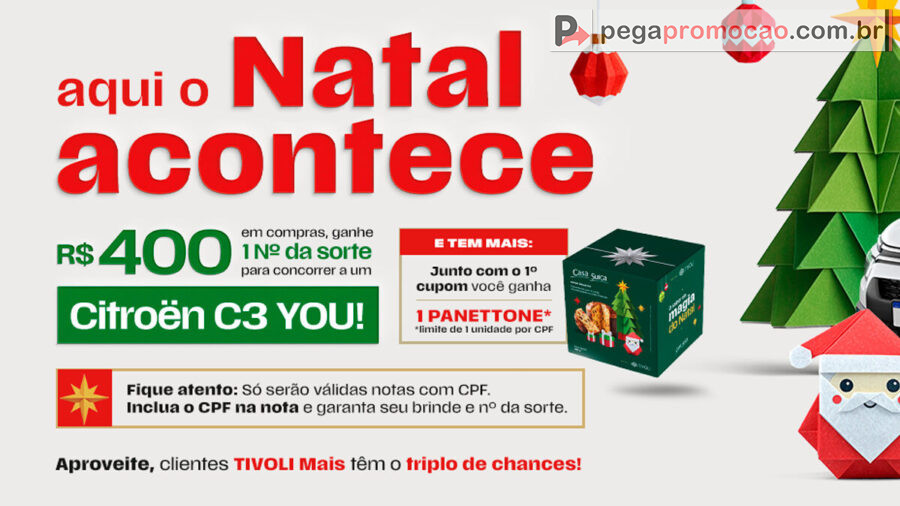 Promoção Tivoli Shopping Natal 2025