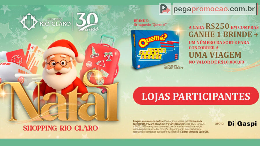 Promoção Shopping Rio Claro Natal 2025