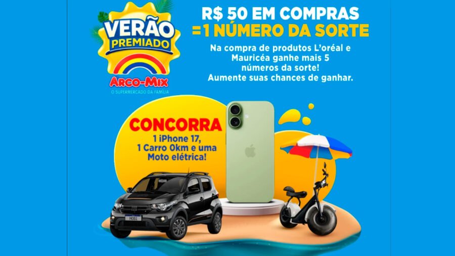 Banner da Promoção Arco-Mix Verão Premiado 2026