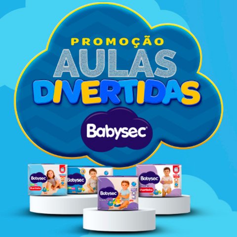 Banner quadrado da Promoção Babysec Aulas Divertidas