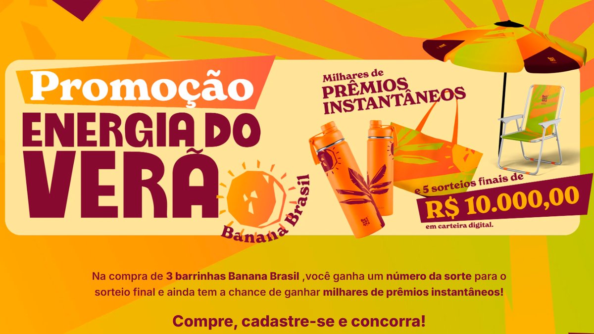 Banner da Promoção Banana Brasil Energia do Verão