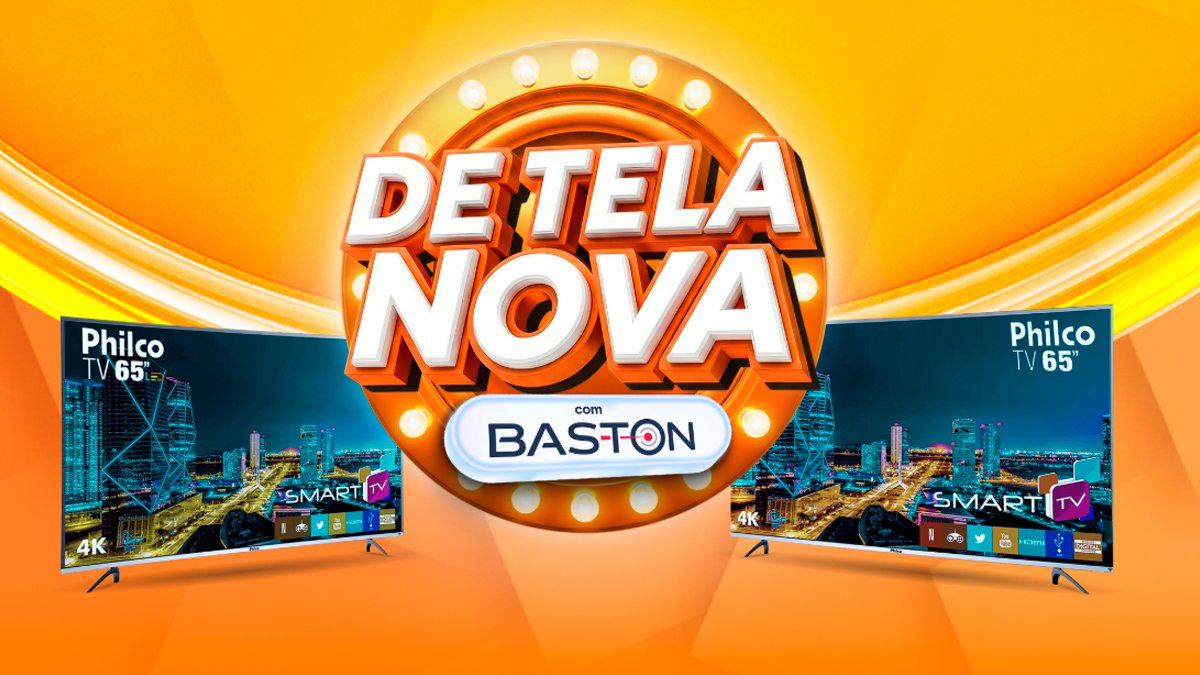 Banner da Promoção De Tela Nova com Baston