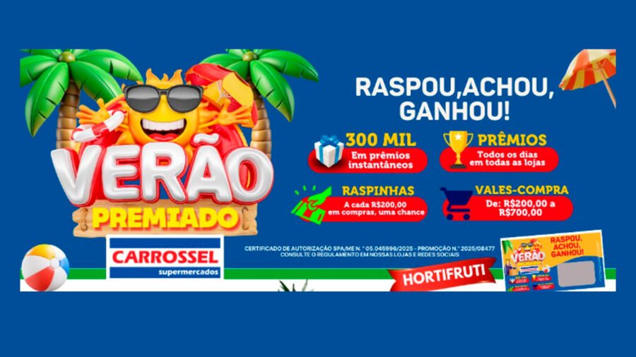 Banner da Promoção Carrossel Supermercados Verão Premiado