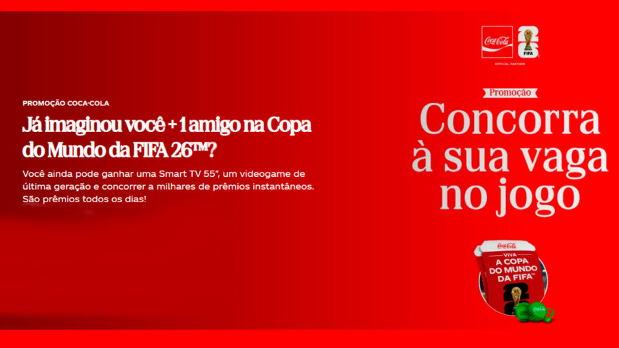 Banner da Promoção Coca-Cola Copa do Mundo Fifa 2026