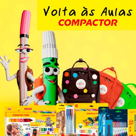 Banner quadrado da Promoção Volta às Aulas Compactor