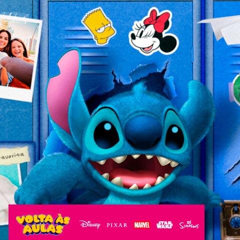 Banner quadrado da Promoção Volta às Aulas Disney