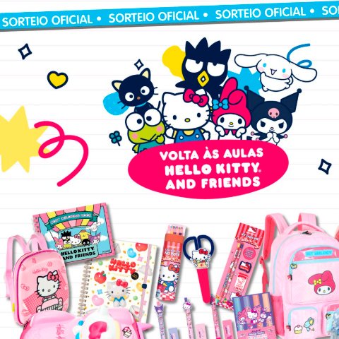 Banner quadrado da Promoção Hello Kitty Volta às Aulas