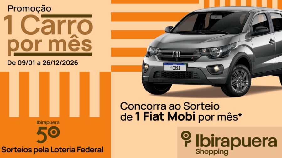 Banner da Promoção Shopping Ibirapuera 1 Carro Por Mês