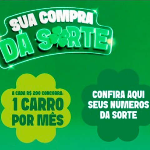 Banner quadrado da Promoção Mart Minas Sua Compra Dá Sorte
