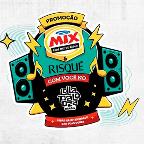 Banner quadrado da Promoção Mix e Risqué com Você no Lollapalooza