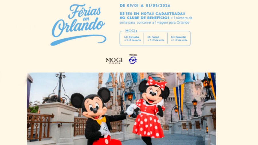 Banner da Promoção Mogi Shopping Férias em Orlando