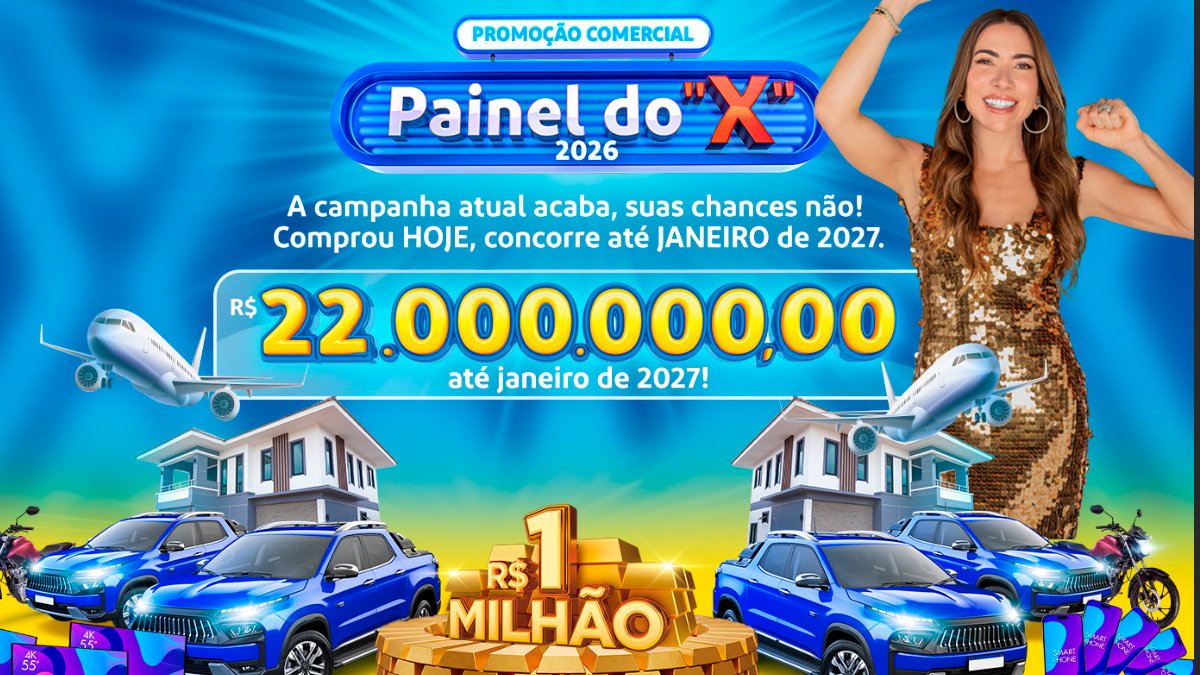 Banner da Promoção Tele Sena 2026 Painel do X