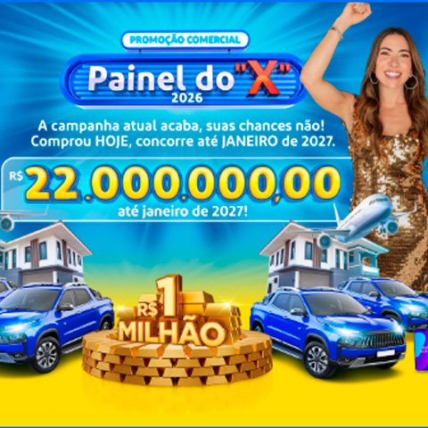 Banner quadrado da Promoção Tele Sena 2026 Painel do X