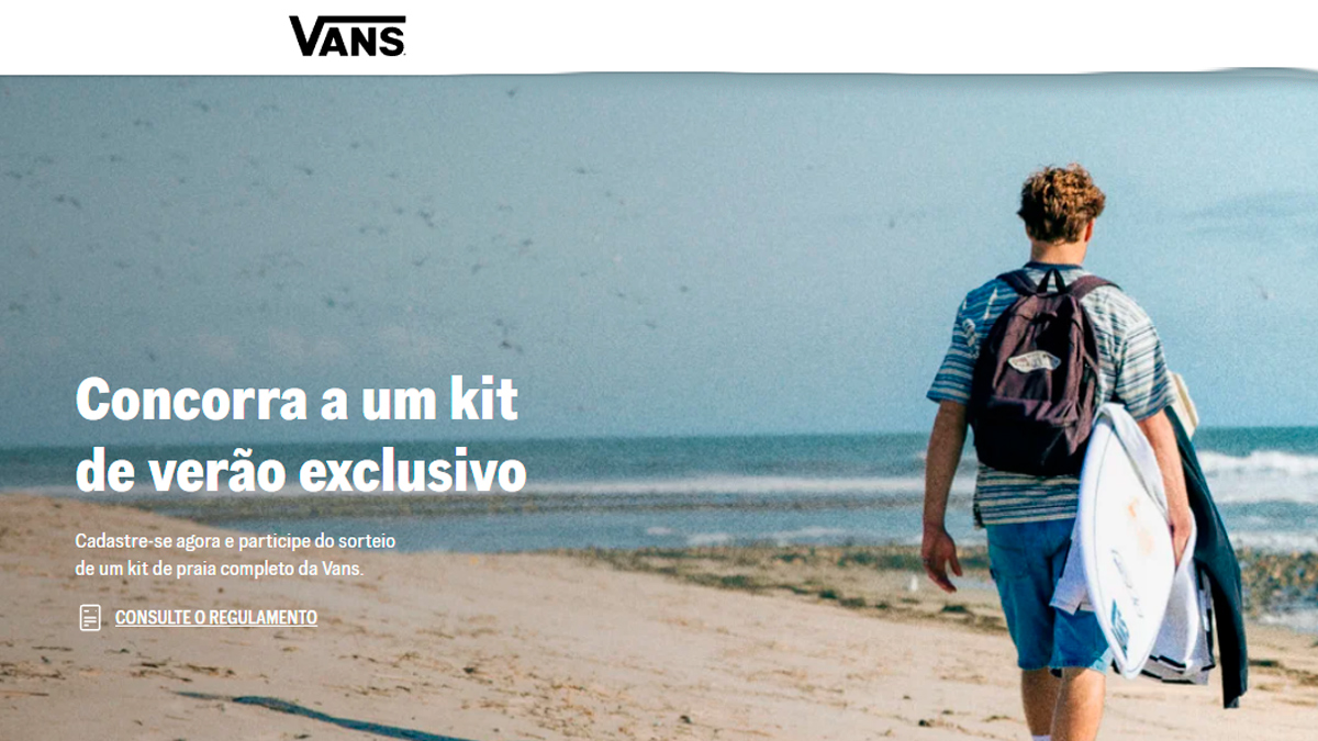 Banner da Promoção Vans Sorteio de Verão